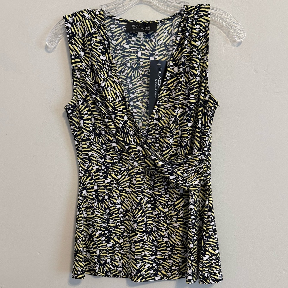 NWT Black Label by Evan Picone~PRINT BLOUSE~Size Small